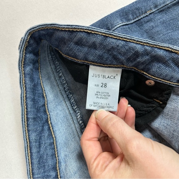 Just Black Boyfriend Jeans Womens 28 Blue Denim Distressed Medium Wash Mid Rise - Picture 6 of 11